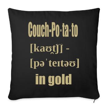 canapé pomme de terre en or - Housse de coussin décorative 45 x 45 cm - noir - Devant