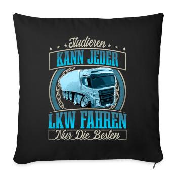 LKW Fahrer - Sofakissenbezug 45 x 45 cm - Schwarz - Vorne