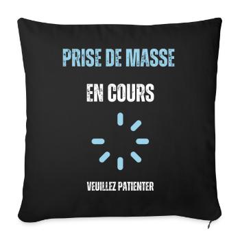 Prise de masse en cours - Housse de coussin décorative 45 x 45 cm - noir - Devant