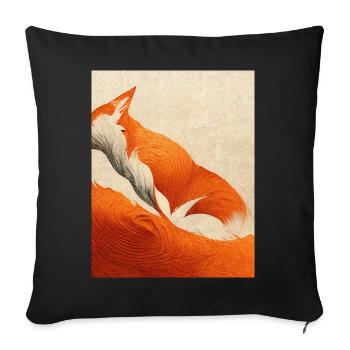 Abstrakter Fuchs in der Natur - Sofakissenbezug 45 x 45 cm - Schwarz - Vorne