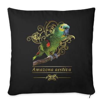 L’amazone à front bleu - Housse de coussin décorative 45 x 45 cm - noir - Devant