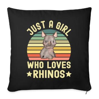 Rhinoceros Rhinos - Sofa pillowcase 17,3'' x 17,3'' (45 x 45 cm) - black - Front