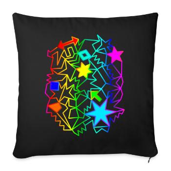 colorful stars arrows rainbow ornaments - Sofa pillowcase 17,3'' x 17,3'' (45 x 45 cm) - black - Front
