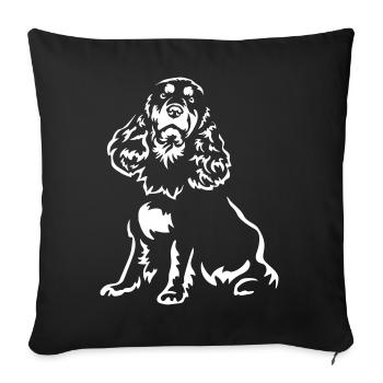 Cocker Spaniel "Black Edition" - Sofa pillowcase 17,3'' x 17,3'' (45 x 45 cm) - black - Front