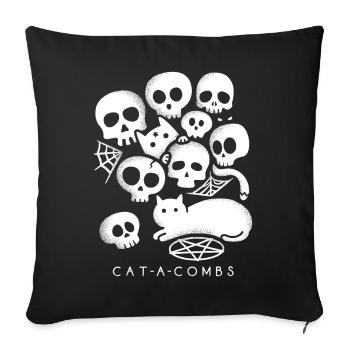 Peignes pour chats - Housse de coussin décorative 45 x 45 cm - noir - Devant