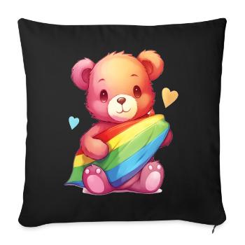 Love is a Bear Necessity - Sofa pillowcase 17,3'' x 17,3'' (45 x 45 cm) - black - Front
