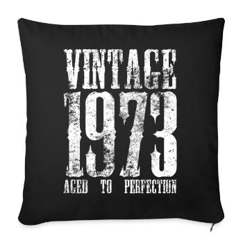 Vintage 1973 Retro Typography - Sofa pillowcase 17,3'' x 17,3'' (45 x 45 cm) - black - Front