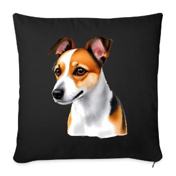 Jack Russel - Sofakissenbezug 45 x 45 cm - Schwarz - Vorne