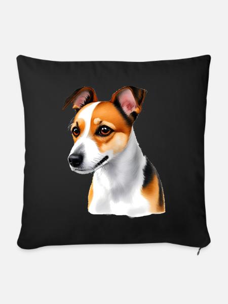 Jack Russel - Sofakissenbezug 45 x 45 cm - Schwarz