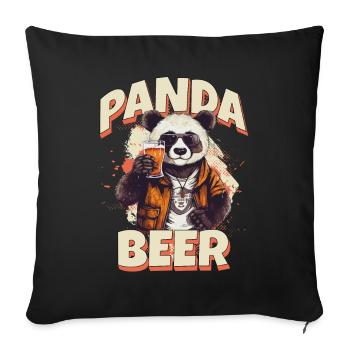 Panda Beer Beer Bear Funny Saying Humor Party - Housse de coussin décorative 45 x 45 cm - noir - Devant