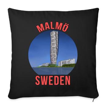 Malmö Suède - Housse de coussin décorative 45 x 45 cm - noir - Devant