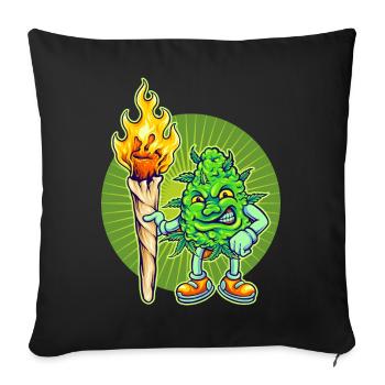 Cannabis Marijuana Weed Fumer - Housse de coussin décorative 45 x 45 cm - noir - Devant