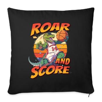 Basketball Dino T-Rex Player Sports Comic Cartoon - Sofa pillowcase 17,3'' x 17,3'' (45 x 45 cm) - black - Front