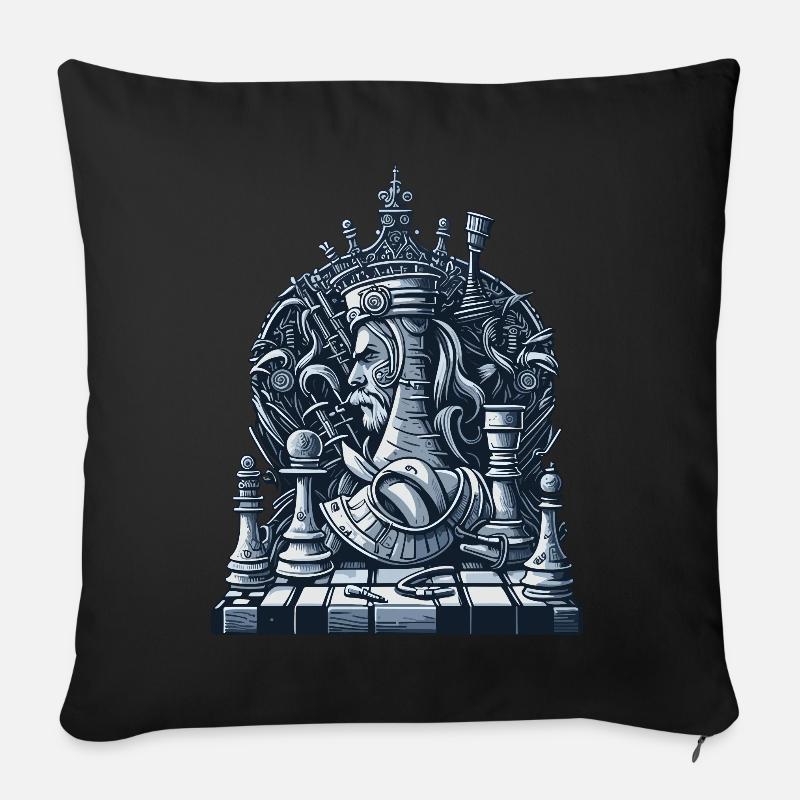 Échiquier - Housse de coussin décorative 45 x 45 cm - noir