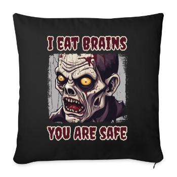 Zombie drôle zombie dicton - Housse de coussin décorative 45 x 45 cm - noir - Devant