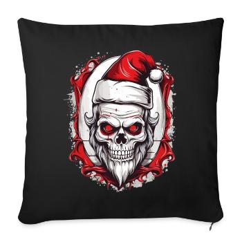 Skull Santa Claus - Sofa pillowcase 17,3'' x 17,3'' (45 x 45 cm) - black - Front