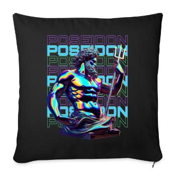 Néon Poséidon Trident - Housse de coussin décorative 45 x 45 cm - noir - Devant