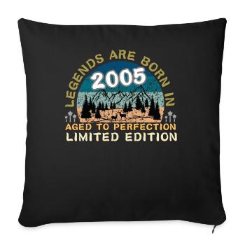 18th Anniversary Original Vintage 2005 - Sofa pillowcase 17,3'' x 17,3'' (45 x 45 cm) - black - Front