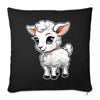 Cute little lamb - Sofa pillowcase 17,3'' x 17,3'' (45 x 45 cm) - black - Front