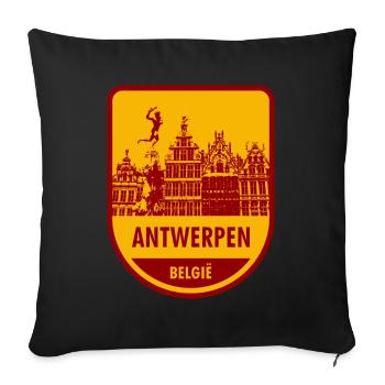 Antwerpen België - Sofakissenbezug 45 x 45 cm - Schwarz - Vorne