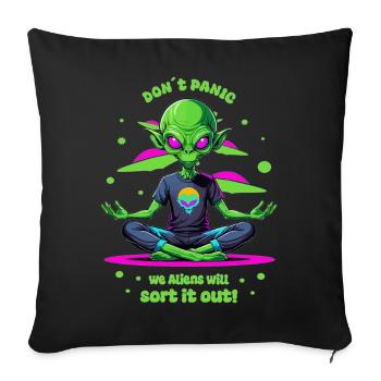 Alien régule cela ! - Housse de coussin décorative 45 x 45 cm - noir - Devant