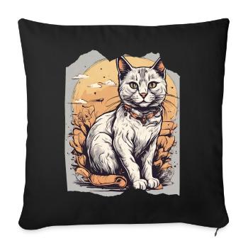 Whisker WonderlandCute Kitty Cat Orange Collar - Sofa pillowcase 17,3'' x 17,3'' (45 x 45 cm) - black - Front