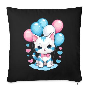 Cute Baby Cat - Sofa pillowcase 17,3'' x 17,3'' (45 x 45 cm) - black - Front