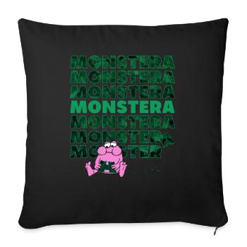 Monstre Monstera - Housse de coussin décorative 45 x 45 cm - noir - Devant