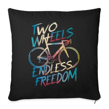 Endless Freedom Bicycle Design - Sofa pillowcase 17,3'' x 17,3'' (45 x 45 cm) - black - Front