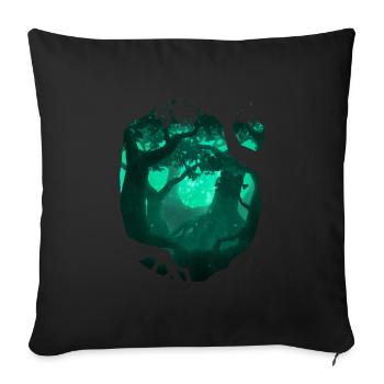 Deep Forest Watercolor Painting - Sofa pillowcase 17,3'' x 17,3'' (45 x 45 cm) - black - Front
