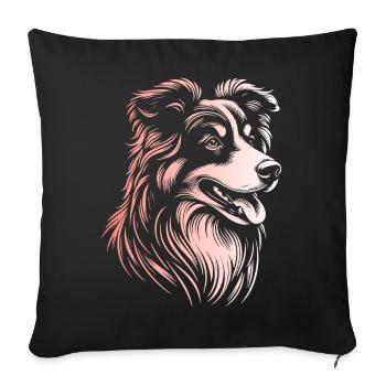 Australian Shepherd Traits 3 Gradient - Sofa pillowcase 17,3'' x 17,3'' (45 x 45 cm) - black - Front