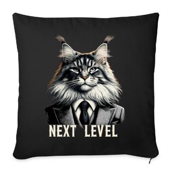 Maine Coon Cat Next Level Costume Cadeau de réussite - Housse de coussin décorative 45 x 45 cm - noir - Devant