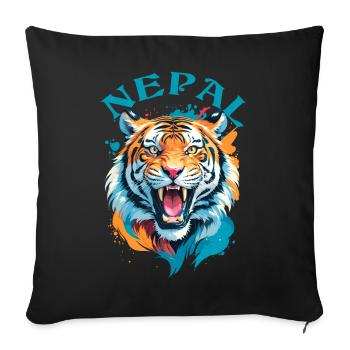 Tigre Du Népal - Housse de coussin décorative 45 x 45 cm - noir - Devant