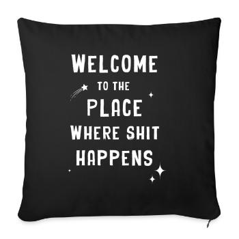 Bienvenue dans les lieux - Housse de coussin décorative 45 x 45 cm - noir - Devant