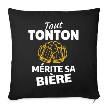Jeder Onkel verdient sein Bier - Sofakissenbezug 45 x 45 cm - Schwarz - Vorne