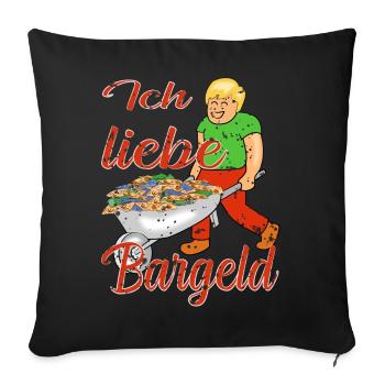 Bargeld Geld - Sofakissenbezug 45 x 45 cm - Schwarz - Vorne