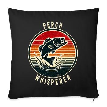 Perch whisper design - Sofa pillowcase 17,3'' x 17,3'' (45 x 45 cm) - black - Front