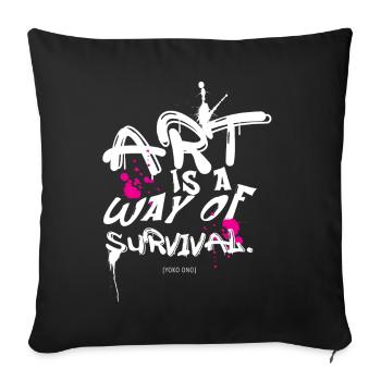 Survie artistique - Housse de coussin décorative 45 x 45 cm - noir - Devant