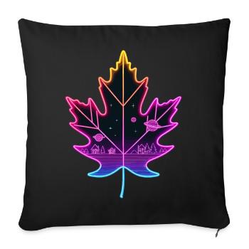 Maple leaf - Sofa pillowcase 17,3'' x 17,3'' (45 x 45 cm) - black - Front