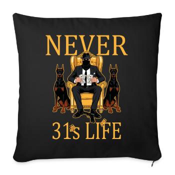 Never 31 - Sofa pillowcase 17,3'' x 17,3'' (45 x 45 cm) - black - Front