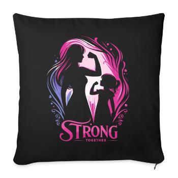 Mère et fille ensemble cadeau fort - Housse de coussin décorative 45 x 45 cm - noir - Devant