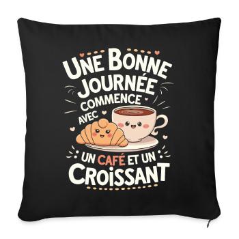 Coffee Humor Gift For Coffee Lovers - Sofa pillowcase 17,3'' x 17,3'' (45 x 45 cm) - black - Front