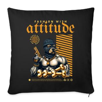 Pitbulls gangsters - Housse de coussin décorative 45 x 45 cm - noir - Devant