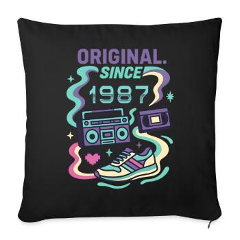 Original since 1987 - Year of birth 1987 - Sofa pillowcase 17,3'' x 17,3'' (45 x 45 cm) - black - Front