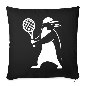 Minimalist Penguin Tennis Backhand Player - Sofa pillowcase 17,3'' x 17,3'' (45 x 45 cm) - black - Front