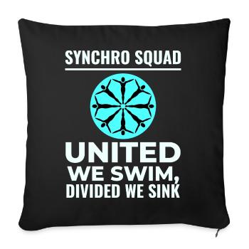 United We Swim Divided We Sink Synchro Squad  - Sofa pillowcase 17,3'' x 17,3'' (45 x 45 cm) - black - Front