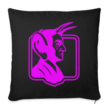 Diable grande oreille Pop Art - Housse de coussin décorative 45 x 45 cm - noir - Devant