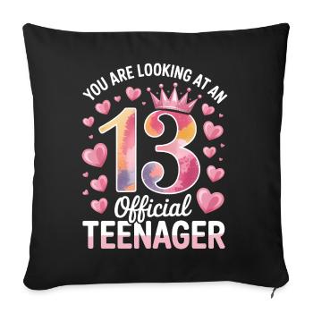 13th birthday teenager gift - Sofa pillowcase 17,3'' x 17,3'' (45 x 45 cm) - black - Front