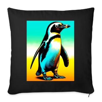 pingouin - Housse de coussin décorative 45 x 45 cm - noir - Devant