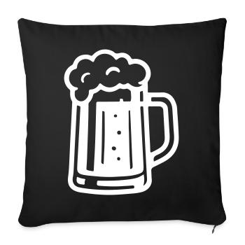 Bier Glas Bierkrug Symbol - Sofakissenbezug 45 x 45 cm - Schwarz - Vorne